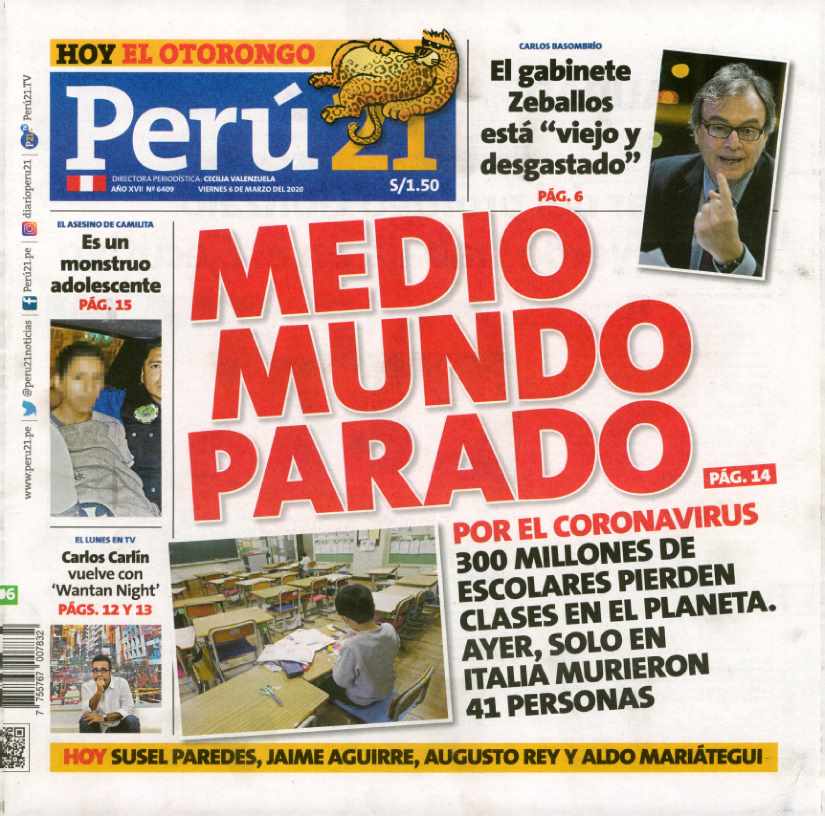 Compartir 39 Imagen Portadas Periodicos Peru Vn